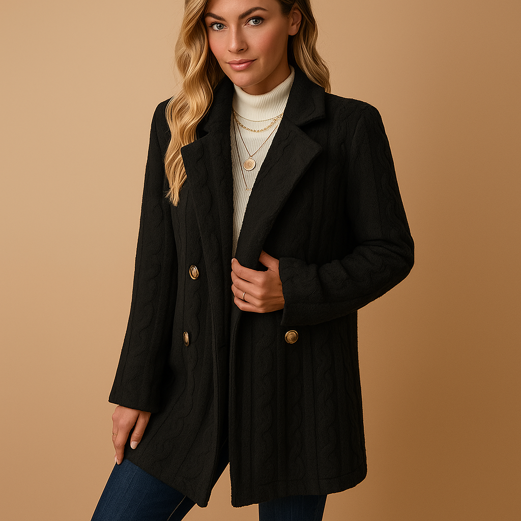 Drune | Lange Teddy Damen Winterjacke mit Knöpfen