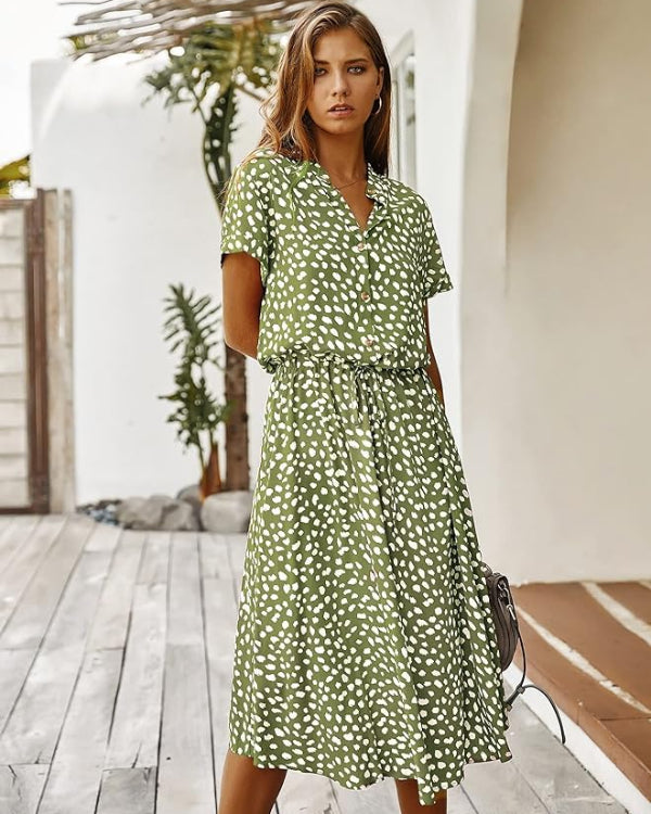 Drune | Elegantes Vintage Midi Kleid Für Damen Für Den Sommer