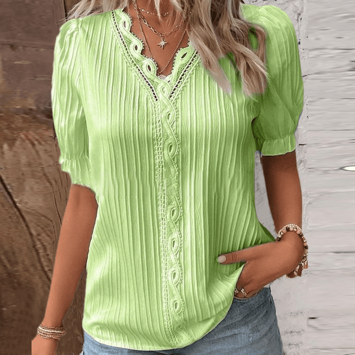 Drune | Elegantes Hemd mit V-Ausschnitt und Spitze
