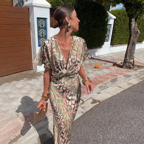 Drune | Maxikleid Mit V-ausschnitt Damen Abendkleid Mit Wickeldetail Für Besondere Anlässe