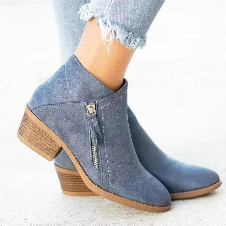 Drune | Stiefeletten Niedriger Blockabsatz Reißverschluss Bequeme Passform