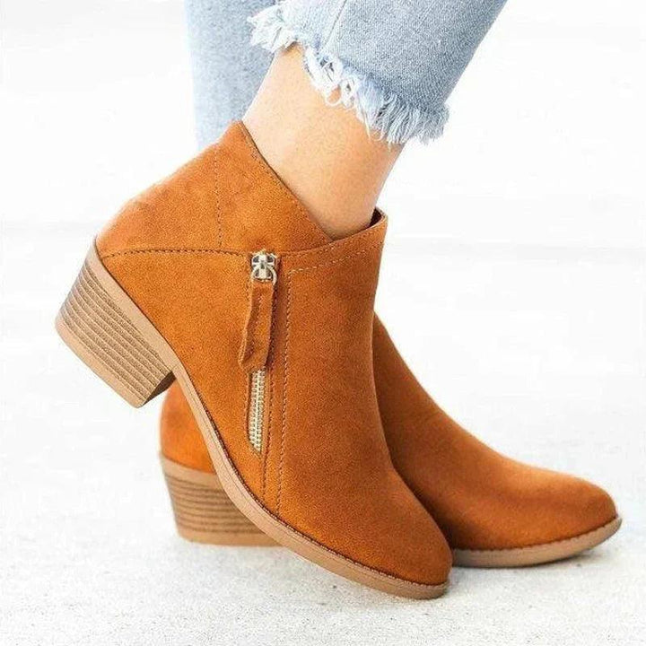 Drune | Stiefeletten Niedriger Blockabsatz Reißverschluss Bequeme Passform