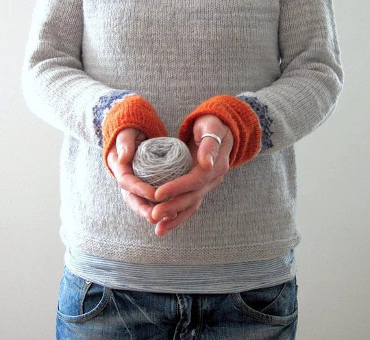 Drune | Grauer Pullover im Boho Stil