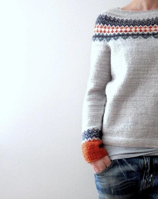Drune | Grauer Pullover im Boho Stil