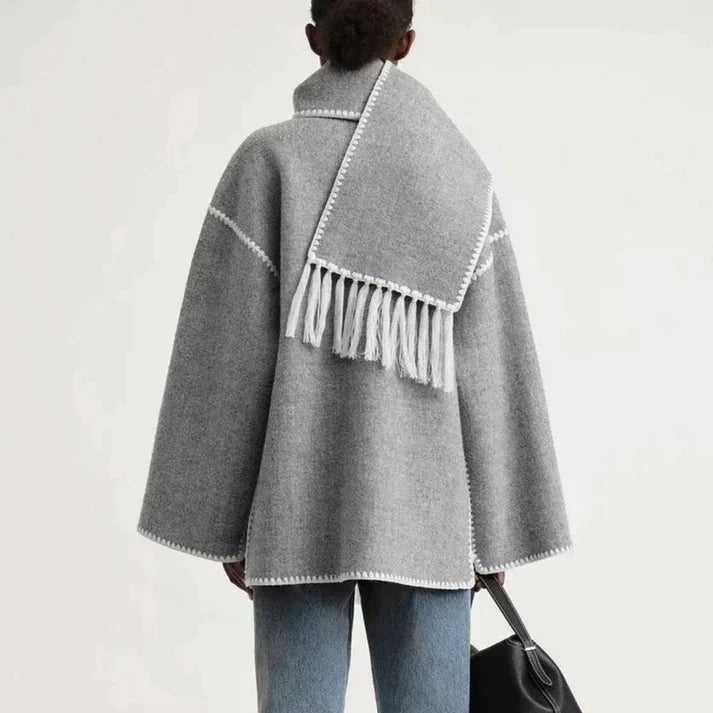 Drune | schal jacke aus wollmischgewebe