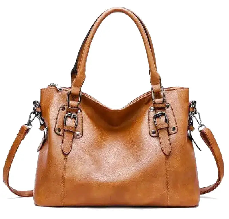 Drune | Vintage Große Kapazität Handtasche Aus Weichem Material mit Schulterriemen