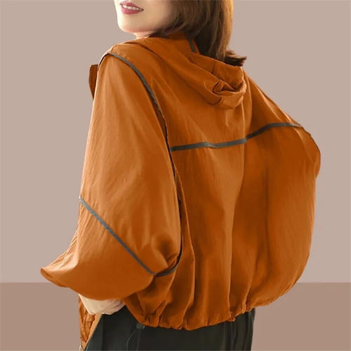 Drune | Luftige Damen Sommer Hoodie Jacke mit Oversized Passform
