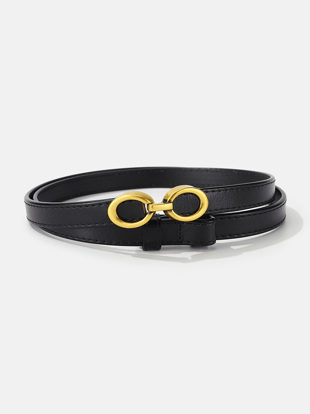 Drune | Elegante Damen Gürtel Schmaler Leder Gürtel Mit Ringverschluss