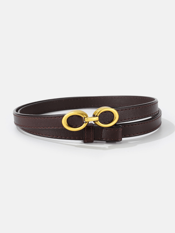 Drune | Elegante Damen Gürtel Schmaler Leder Gürtel Mit Ringverschluss