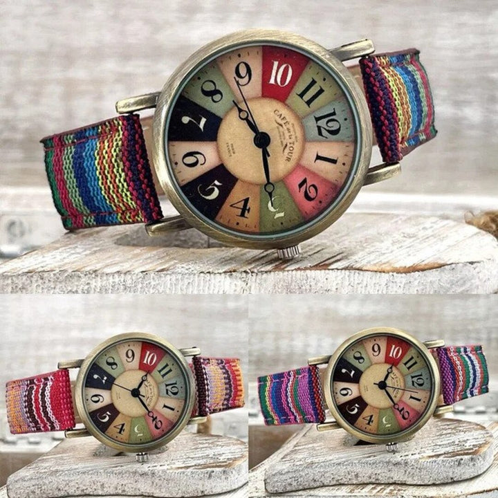 Drune | Mehrfarbige Regenbogen Muster Uhr