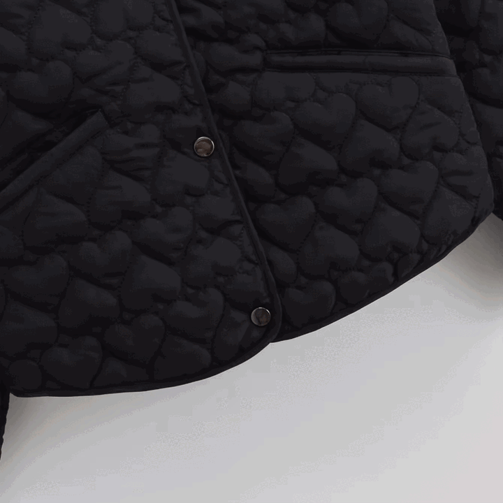 Drune | Women's quilted jacket with hearts – lightweight puffer with snap fasteners