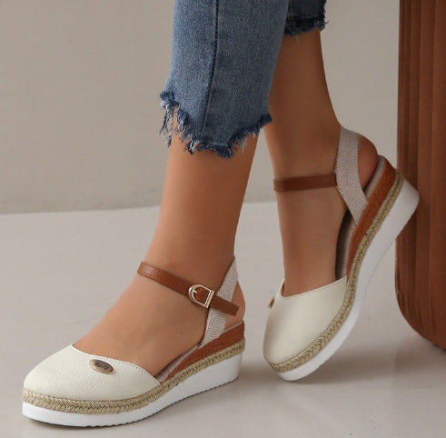 Drune | Leichte Plattform Wedge Sandalen Aus Hanfseil