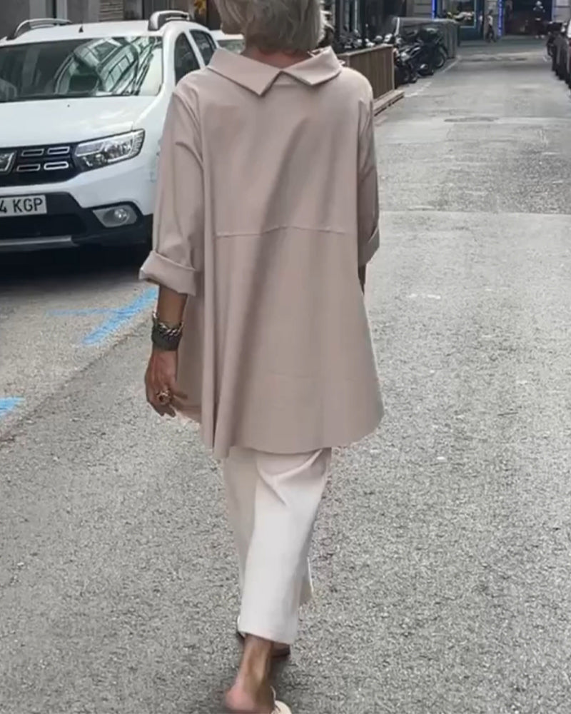 Drune | Bluse mit Asymmetrischem Schnitt und Langen Ärmeln