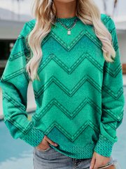 Drune | Lässiges Sweatshirt mit Zickzack-muster Weich und Trendy Perfekt Für Den Alltag