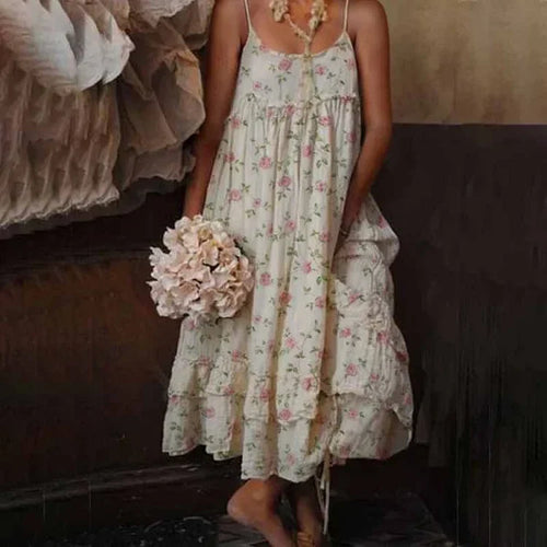 Drune - Blumiges Leinenkleid