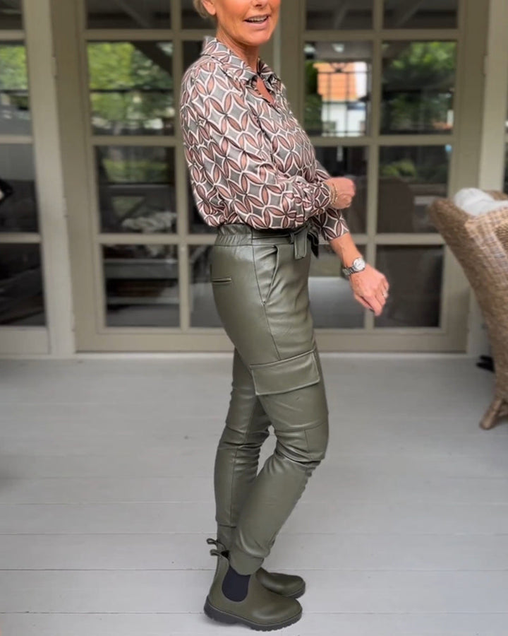Drune | Vintage Bluse mit V-Ausschnitt