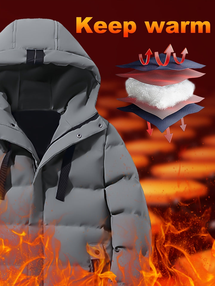 Drune | Lange Gepolsterte Kapuzen Puffer Winterjacke Für Herren - Perfekt für Outdoor-Aktivitäten
