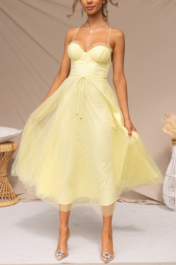 Drune | Maxi Kleid Elegantes Fließendes Design V-Ausschnitt Ärmellos Leichtes Gewebe