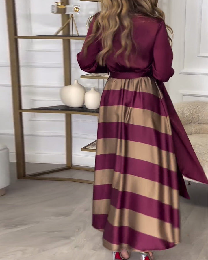 Drune | Kleid mit Streifenmuster und Reversriemen
