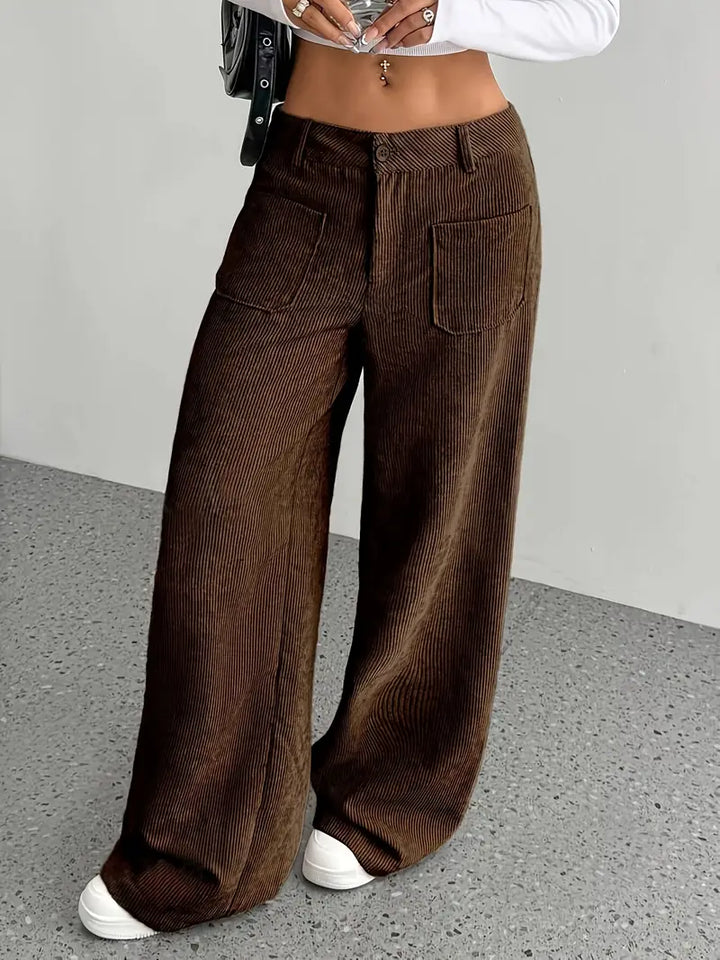 Drune | Cordhose Mit Weitem Bein Für Frauen