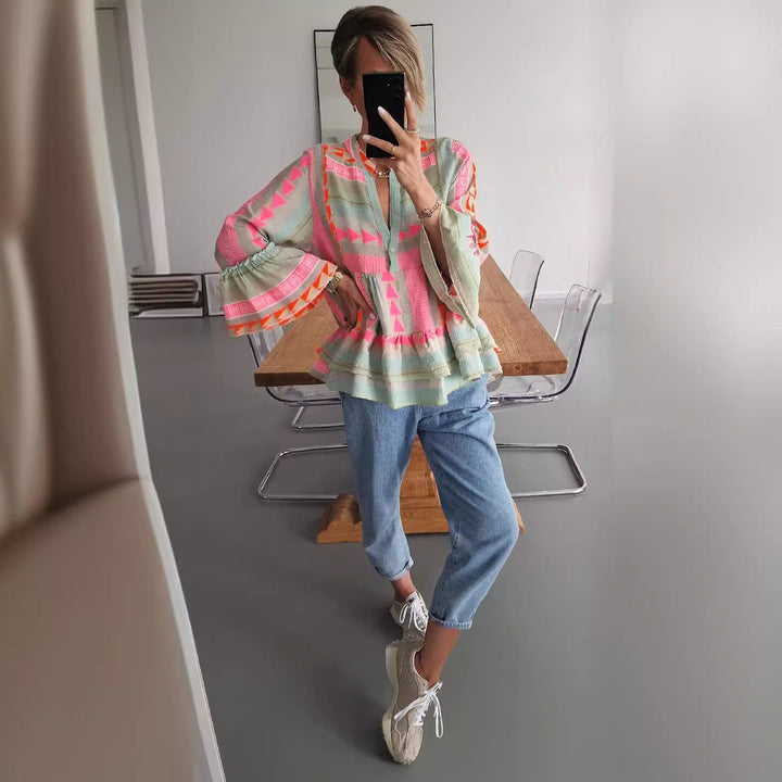 Drune Langarmshirt mit Print für Damen