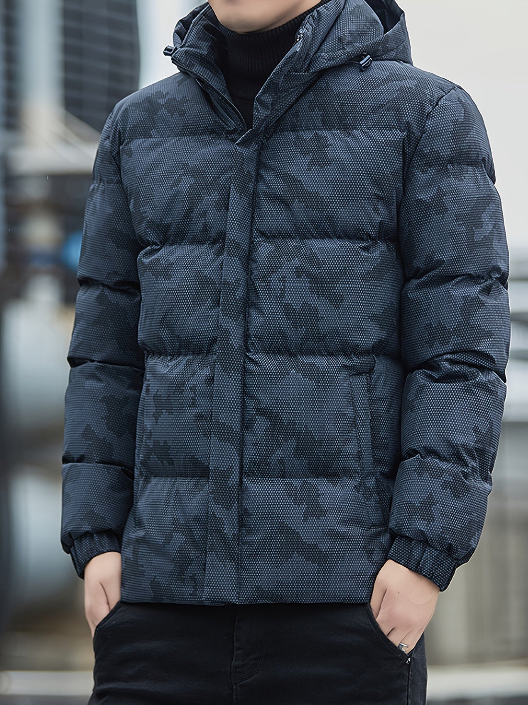 Drune | Winterjacke aus gepolstertem Baumwollmaterial mit Reißverschluss und abnehmbarer Kapuze für Männer - Perfekt für Aktivitäten im Freien