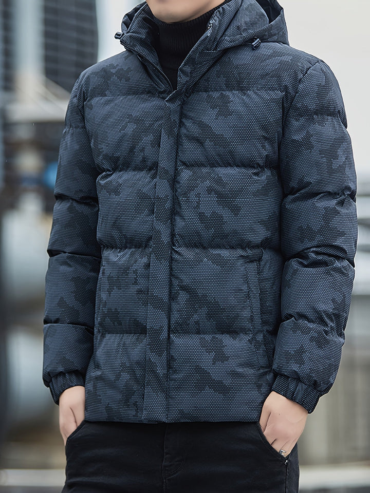 Drune | Winterjacke aus gepolstertem Baumwollmaterial mit Reißverschluss und abnehmbarer Kapuze für Männer - Perfekt für Aktivitäten im Freien
