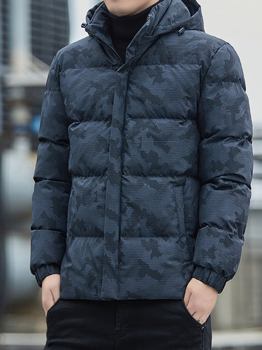 Drune | Winterjacke aus gepolstertem Baumwollmaterial mit Reißverschluss und abnehmbarer Kapuze für Männer - Perfekt für Aktivitäten im Freien