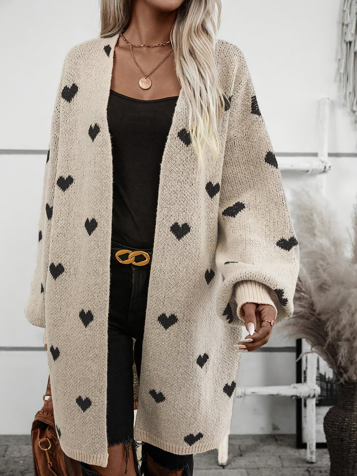 Drune | Strickjacke mit Herzmuster aus weichem Stoff