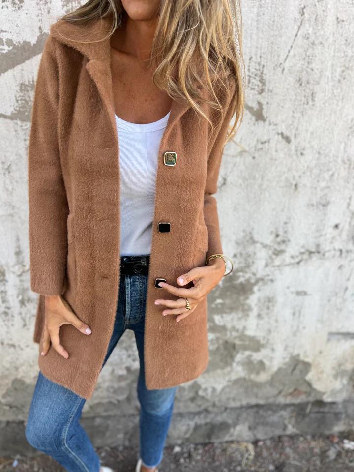 Drune | Lange Jacke mit Knöpfen