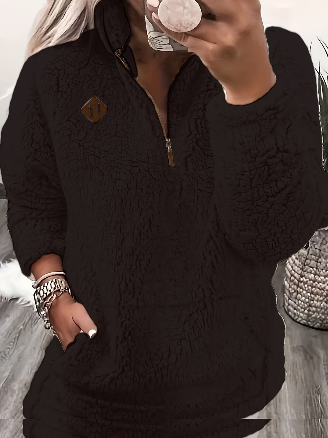 Drune | Leichtgewicht Fleece-pullover mit Reißverschluss Polyester Warm und Bequem