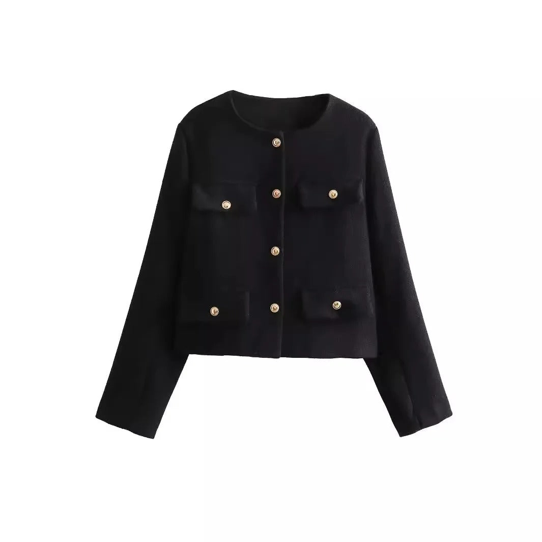 Drune | Elegant und schicke Damen Blazerjacke mit Struktur und Knöpfen