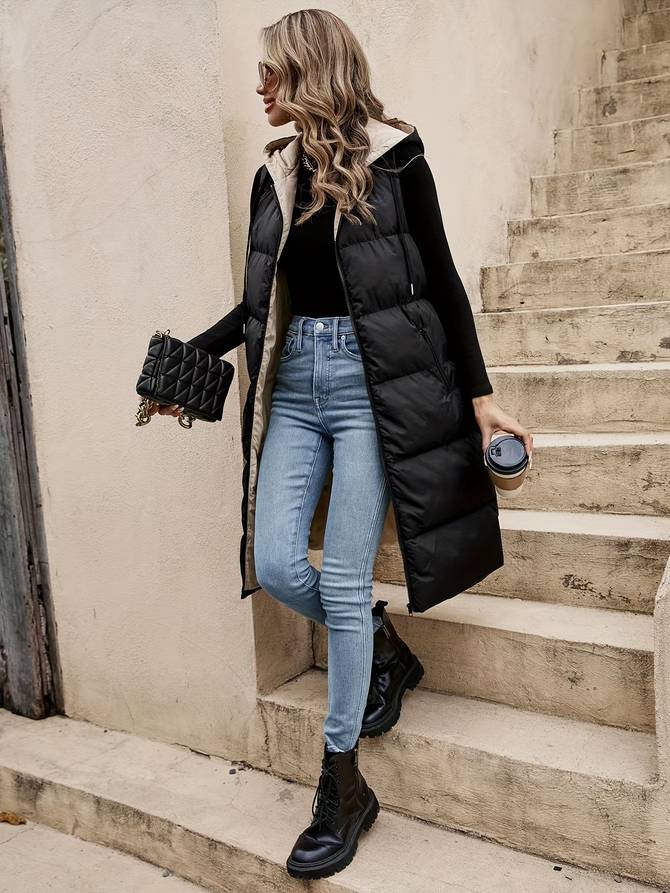 Drune | Ärmellose Damen-Bomberjacke mit Taschen