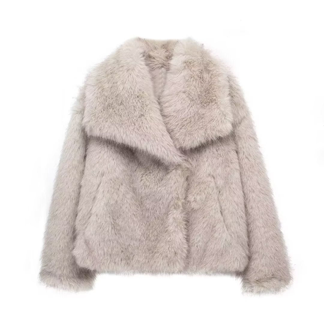 Drune - Damen Herbst, Winter Pelz Mantel Imitation