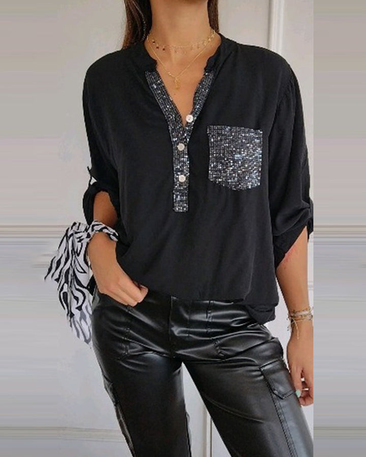 Drune | Bluse mit Pailletten