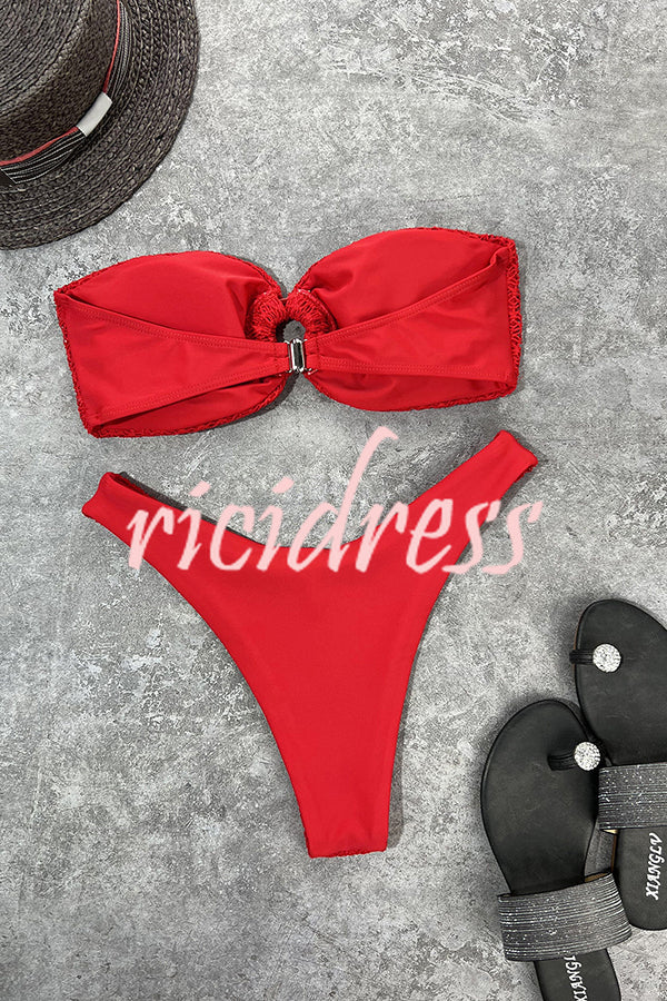 Drune Bandeau-Bikini mit Ringausschnitt