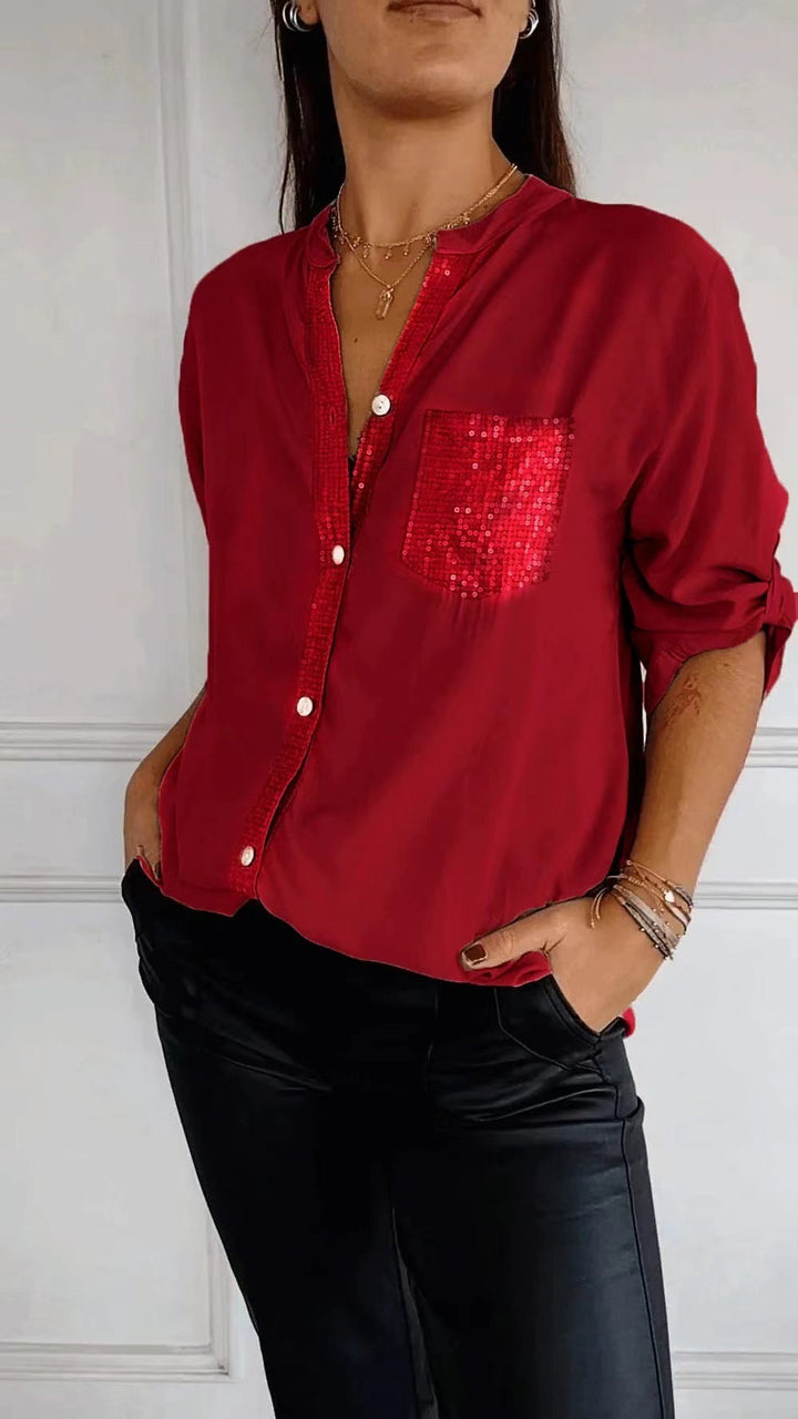 Drune | Glitzerbluse Mit Paillettentasche