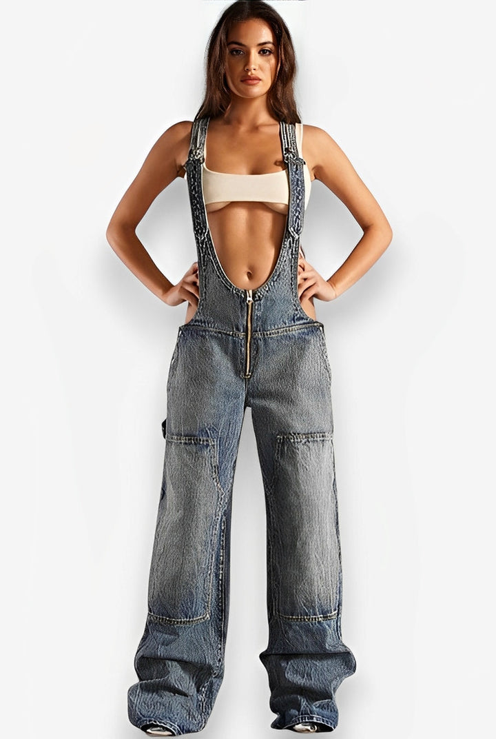 Drune | Denim Multi Taschen Overall