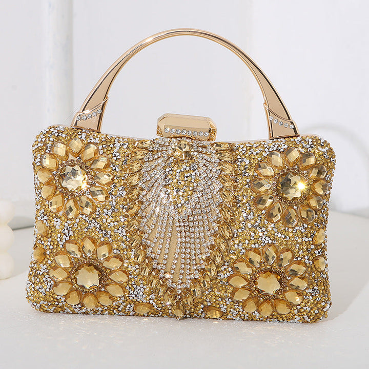 Drune metallische handgefertigte Diamant-inlay-Abendtasche