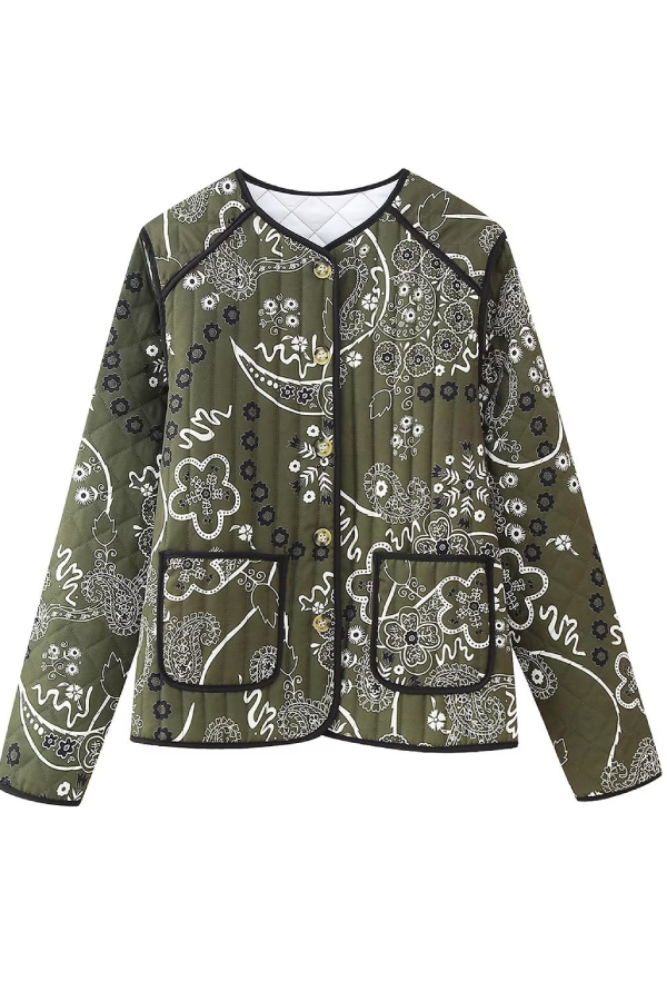 Drune | Drucktaschen Lässige Rundhalsjacke