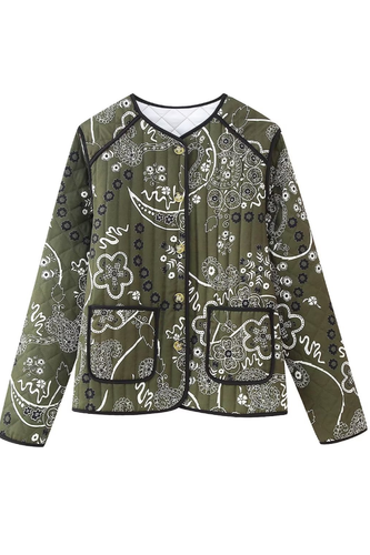 Drune | Drucktaschen Lässige Rundhalsjacke
