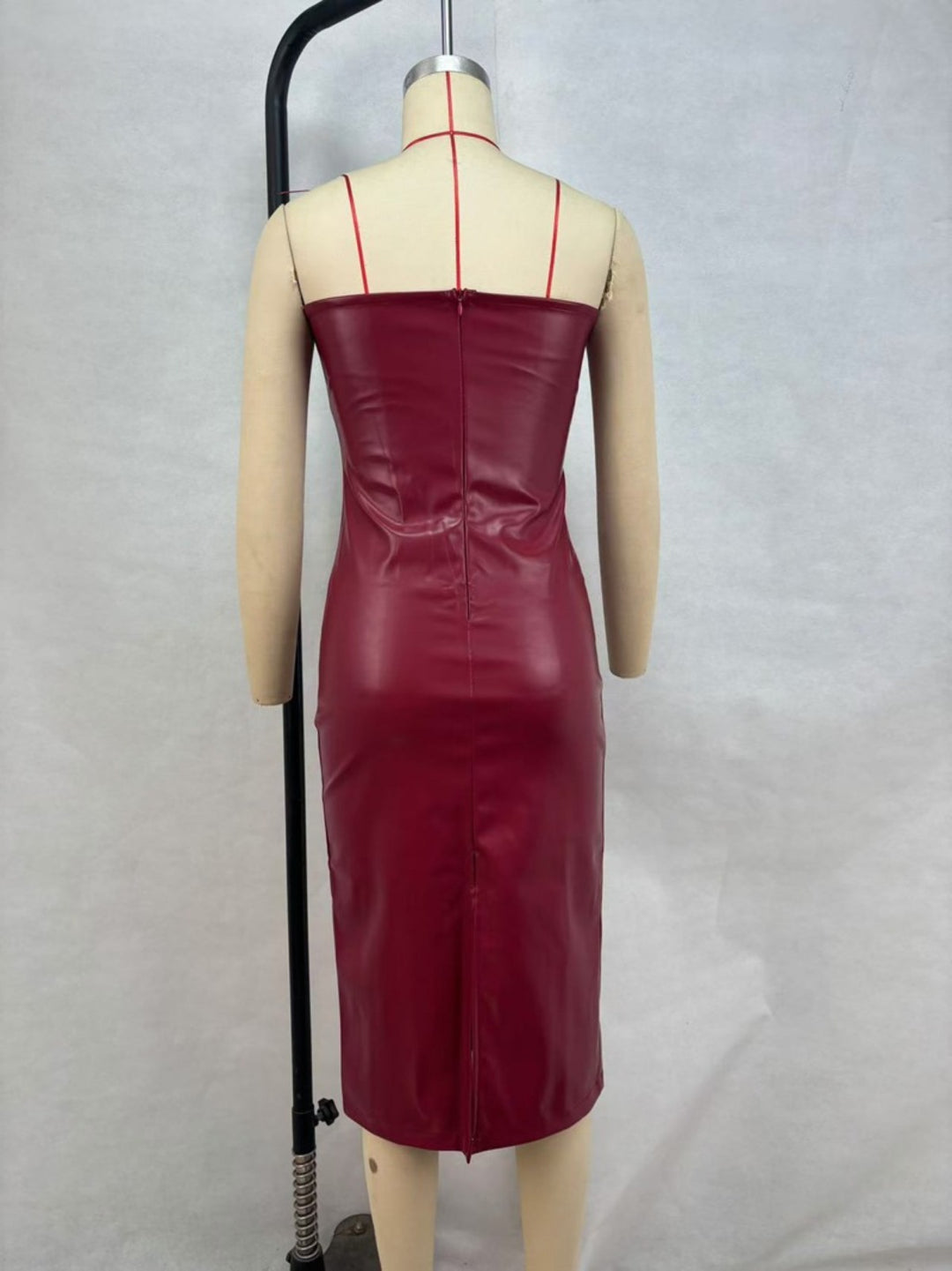 Drune | Schlauchtop PU-Leder geteiltes Kleid