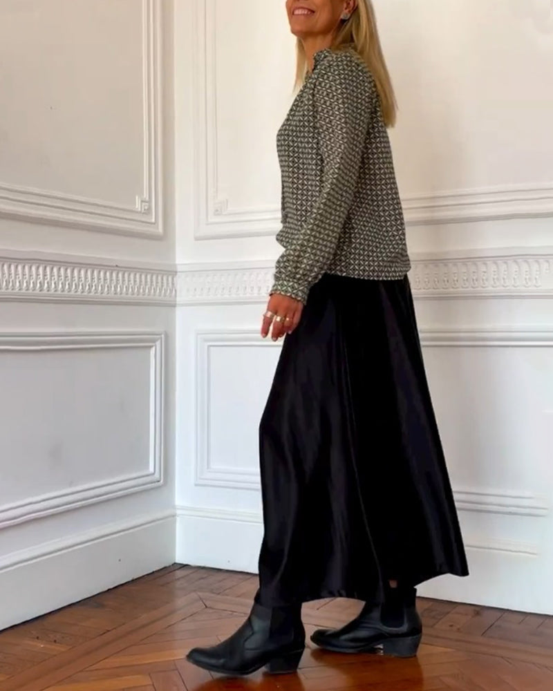 Drune | Legere Bluse mit V-Ausschnitt und Geometrischem Muster
