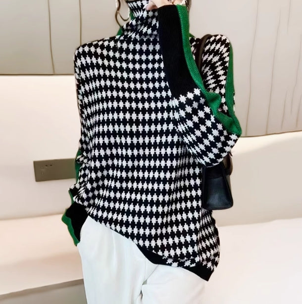 Drune | Rollkragenpullover im Farbblockdesign