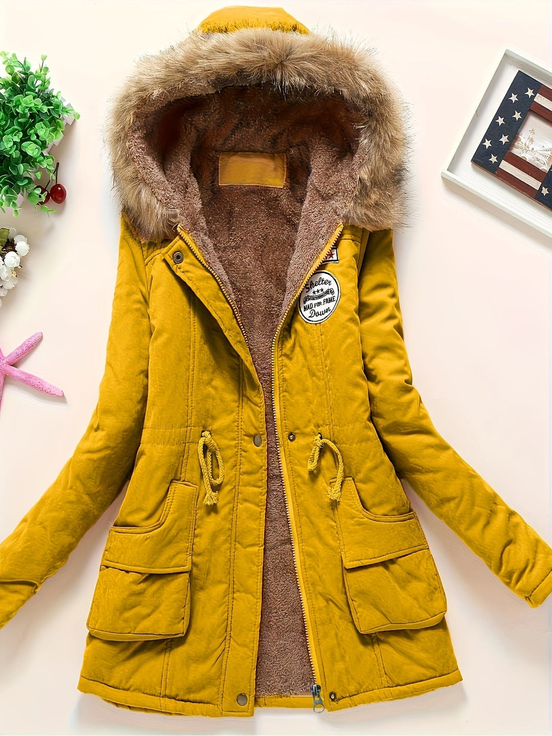 Drune | Warme Winterjacke mit Fleece-Futter und Kapuze für Frauen - Ideale für Herbst/Winter