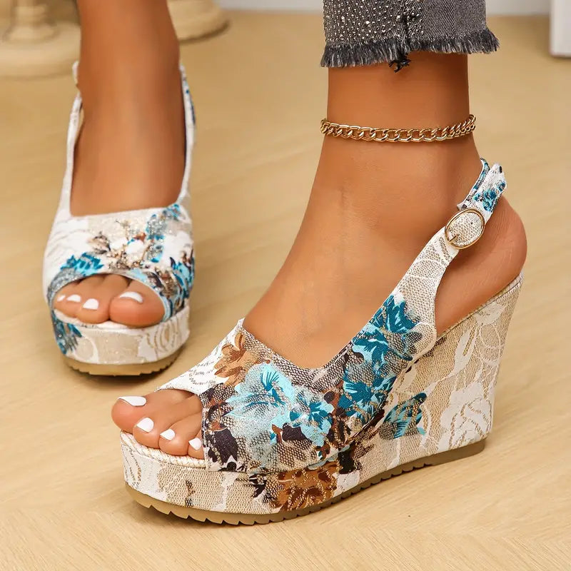 Drune | Vintage Floral Sandalen für Frauen