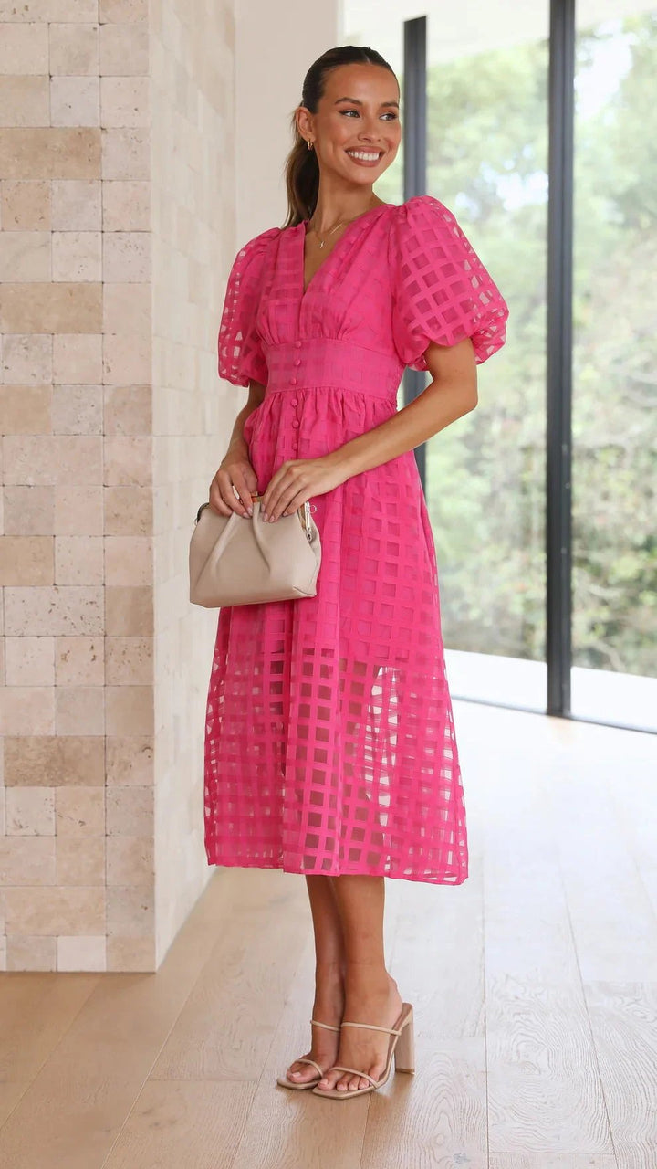 Drune | Midikleid mit Puffärmeln