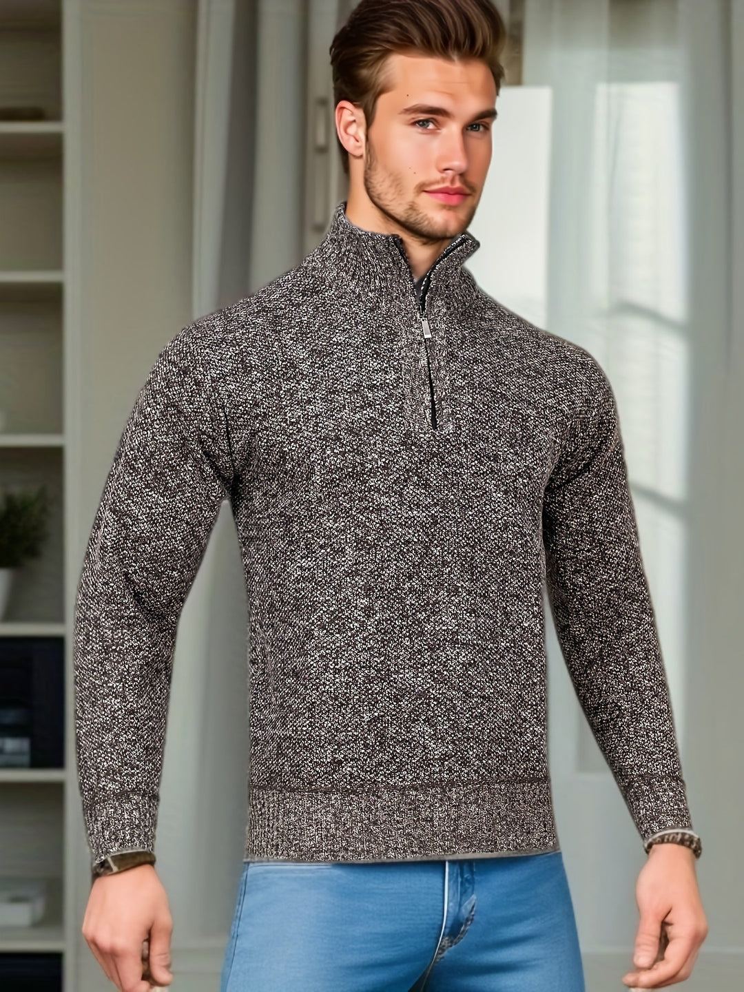 Drune | Lässiger Pullover mit Reißverschluss für Männer