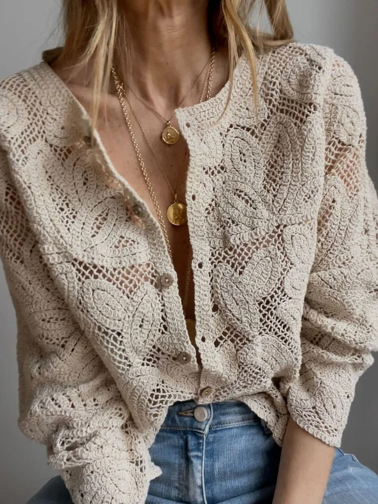Drune | Handgehäkelte Strickjacke