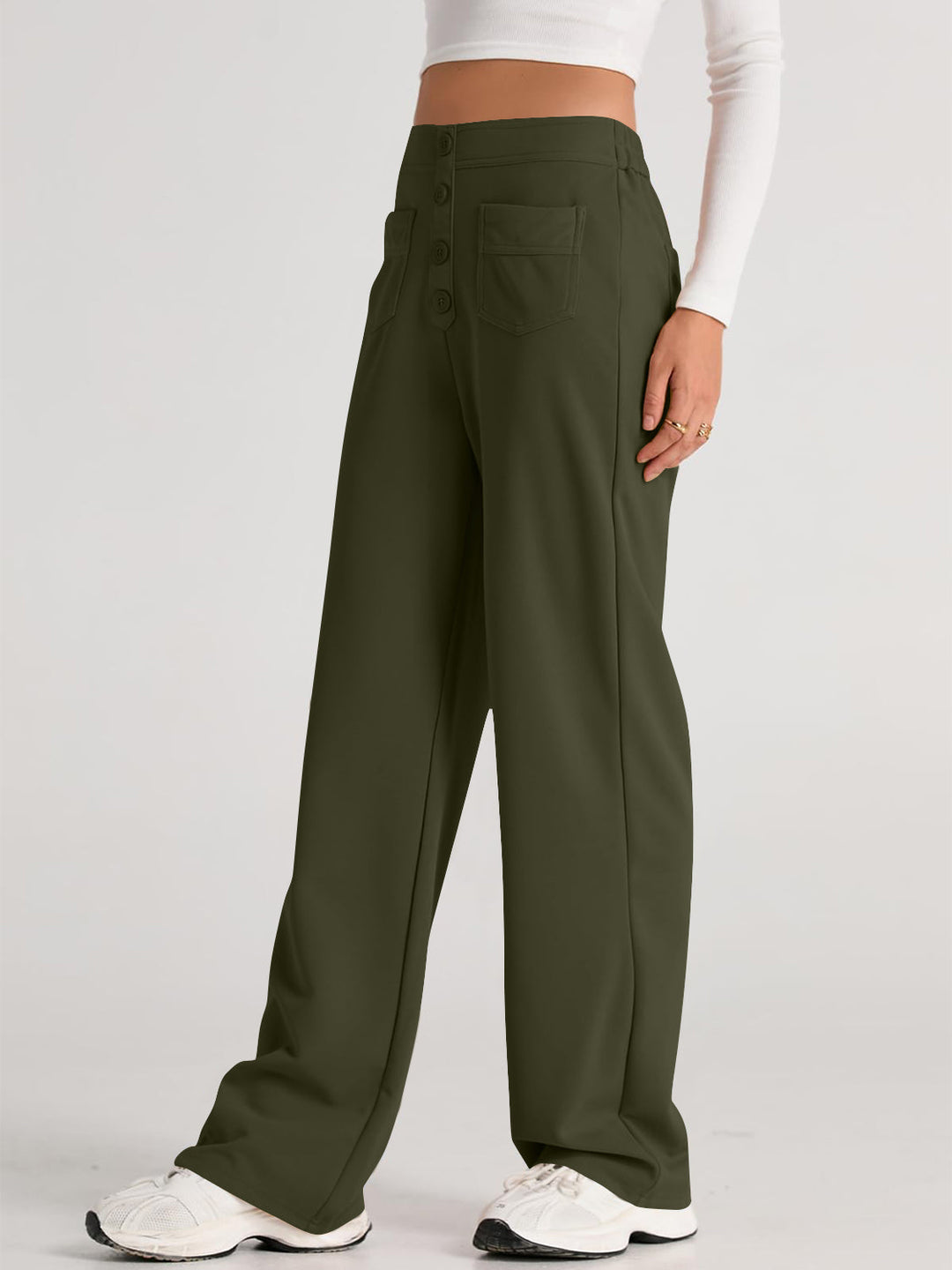 Drune | Taille Weite Hose Mit Taschen Elegant Und Komfortabel